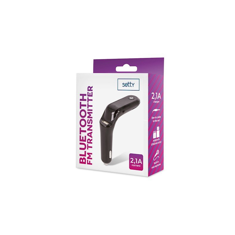 Setty TFM-02 FM Transmitter Bluetooth 5.0 / microSD / USB / AUX / 2.1A