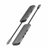Swissten USB-C Hub 6in1 with 3X USB 3.0 / 1X USB-C Power Delivery / 1X microSD / 1X SD / Aluminum body