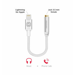 Swissten Lightning to Jack 3.5mm Audio Adapter for iPhone and iPad 15 cm