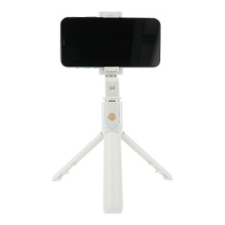 RoGer 2in1 Selfie Stick + Tripod Telescopic Stand with Bluetooth Remote Control White