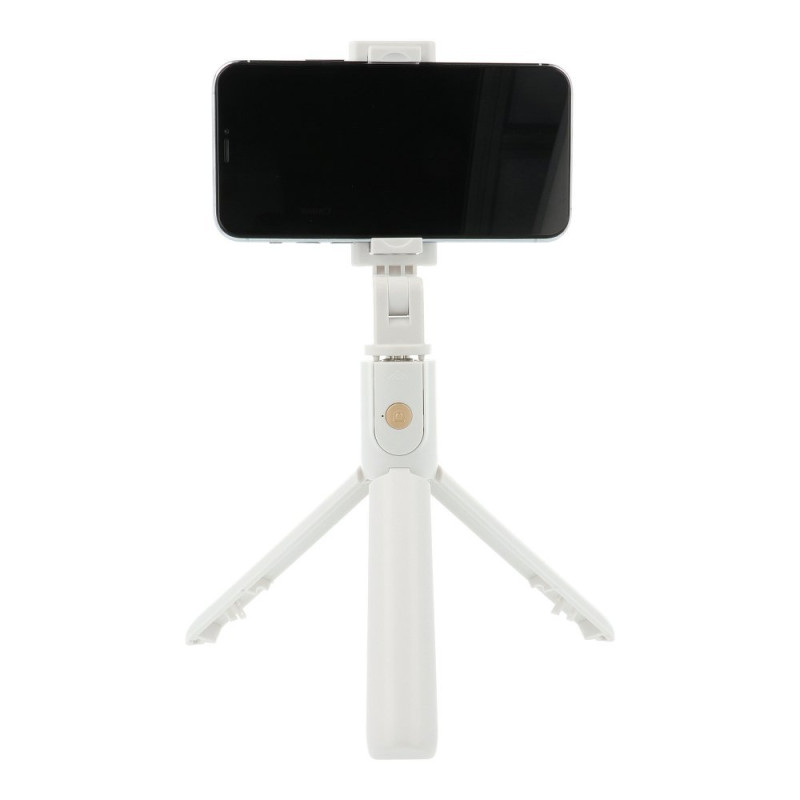 RoGer 2in1 Selfie Stick + Tripod Telescopic Stand with Bluetooth Remote Control White