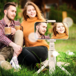 RoGer 2in1 Selfie Stick + Tripod Telescopic Stand with Bluetooth Remote Control White
