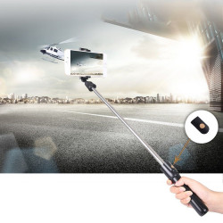 RoGer 2in1 Selfie Stick + Tripod Telescopic Stand with Bluetooth Remote Control White
