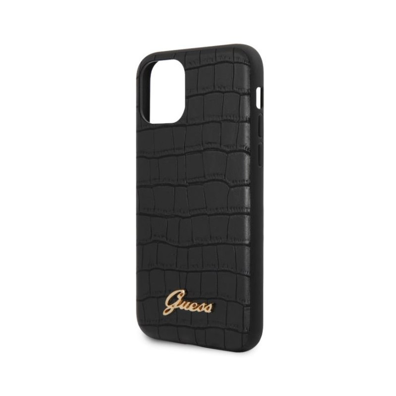 Guess  GUHCN61PCUMLCRBK Croco Cover for Apple iPhone 11 Black
