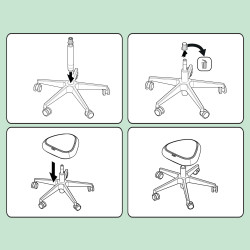 Leitz 65780095 saddle chair Padded seat Black Foam Castor wheels Metal