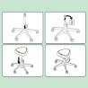 Leitz 65780095 saddle chair Padded seat Black Foam Castor wheels Metal