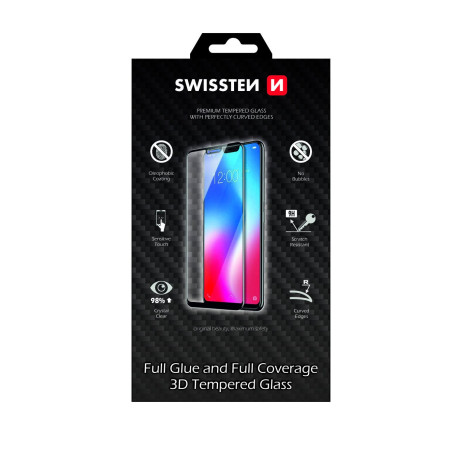 Swissten Ultra Durable Full Face Tempered Glass Apple iPhone 12 PRO MAX  Black