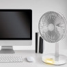 Platinet PRDF0326 Rechargeable Desk Fan / 3 speed levels / 3000 mAh / Built-in night lamp / White - Grey