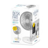 Platinet PRDF0326 Rechargeable Desk Fan / 3 speed levels / 3000 mAh / Built-in night lamp / White - Grey