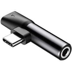 Baseus L41 90° USB-C/USB-C & 3.5mm Jack Adapter (Charge + Music)