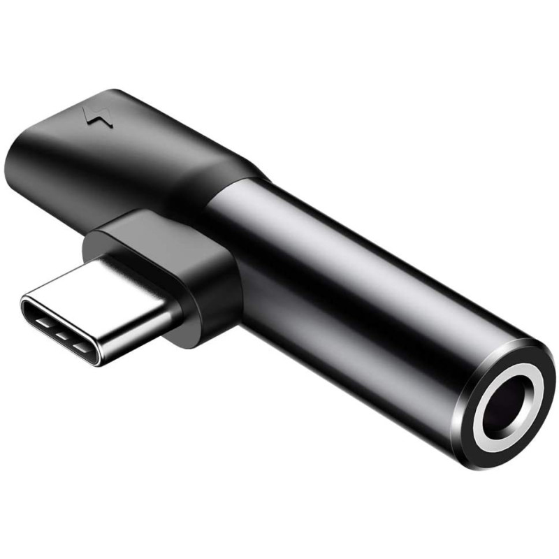Baseus L41 90° USB-C/USB-C & 3.5mm Jack Adapter (Charge + Music)