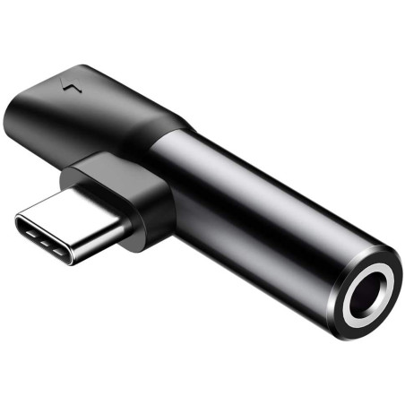 Baseus L41 90° USB-C/USB-C & 3.5mm Jack Adapter (Charge + Music)