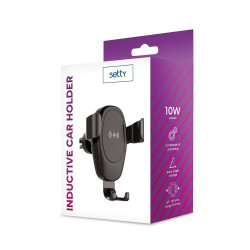 Setty IUS-01 Car Holder With 10W Wireless Charging + Micro USB Cable