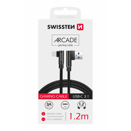 SWISSTEN SW-QU-USB-USBC-12M-BK