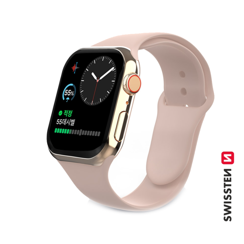 Swissten Silicone Band for Apple Watch 1/2/3/4/5/6/SE / 38 mm / 40 mm / Pink