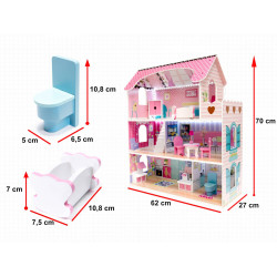 RoGer Wooden Doll House with LED 70cm