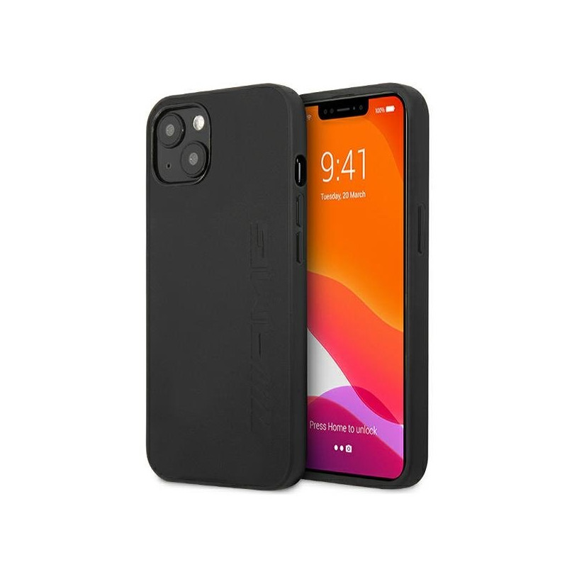 AMG AMHCP13LDOLBK Leather Back Case For Apple iPhone 13 Black