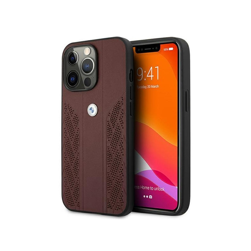 BMW BMHCP13SRSPPR Leather Back Case For Apple iPhone 13 Pro Max