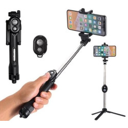 RoGer Selfie Stick + Tripod Stand with Bluetooth Remote Control