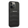 AMG AMHCP13LGSEBK Leather Debossed Lines Back Case For Apple iPhone 13 Pro Black