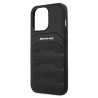 AMG AMHCP13LGSEBK Leather Debossed Lines Back Case For Apple iPhone 13 Pro Black