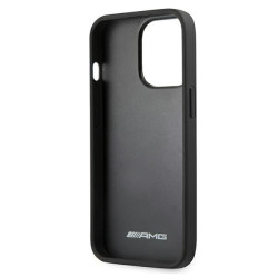 AMG AMHCP13LGSEBK Leather Debossed Lines Back Case For Apple iPhone 13 Pro Black