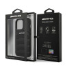 AMG AMHCP13LGSEBK Leather Debossed Lines Back Case For Apple iPhone 13 Pro Black