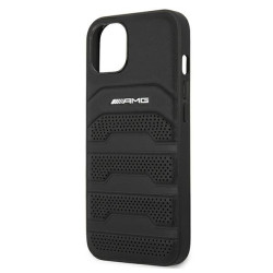 AMG AMHCP13SGSEBK Leather Debossed Lines Back Case For Apple iPhone 13 Mini Black