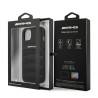 AMG AMHCP13SGSEBK Leather Debossed Lines Back Case For Apple iPhone 13 Mini Black