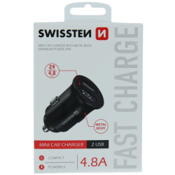 Swissten Metal Premium Car charger 2 x USB / 4.8A