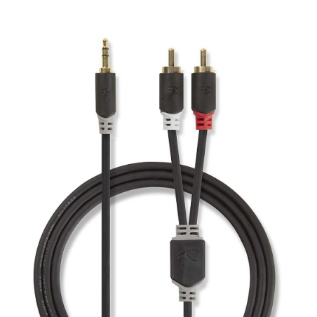 Nedis Aux Audio Cable 3.5 mm -  2x RCA 3m Black