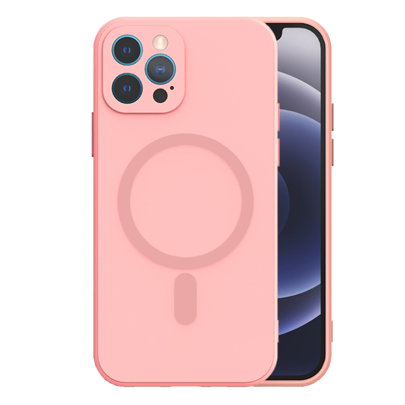Mocco MagSilicone Soft Back Case Silicone Case for Apple iPhone 12 Pro Pink