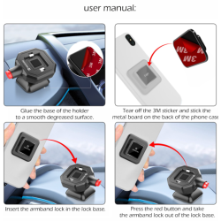 Swissten EASY LOCK Holder for mobile phone Car / Home / Office / 4" - 6.8"