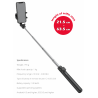 Swissten Bluetooth Selfie Stick Aluminum Tripod For Mobile Phones and GoPro With Remote Control