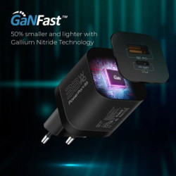 PROMATE PowerPort-33 GaNFast Charger adapter 33W / USB-C PD / USB-A