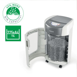 Leitz IQ OptiMax Home Office 225 paper shredder Micro-cut shredding 58 dB Grey, White