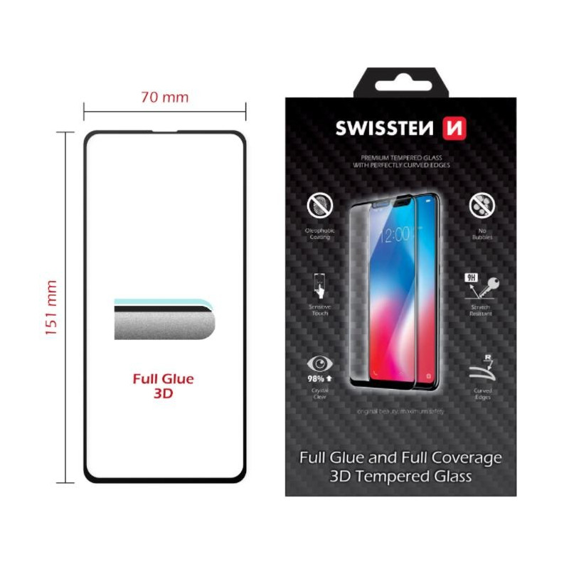 Swissten Ultra Durable Full glue / Full Face Tempered Glass Apple iPhone 14 Pro Black