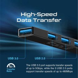 PROMATE LiteHub-4 USB-C Hub 3x USB 2.0 / 1x USB 3.0
