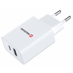 Swissten GaN Travel Charger PD 30W USB-C / USB