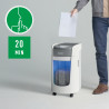 Leitz IQ OptiMax Home Office 225 dokumentų naikiklis Smulkinimas itin mažais gabalėliais 58 dB Pilka, Balta