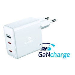 Swissten GaN Travel Charger 2 x USB-C / USB / 70W