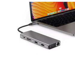 RoGer MST Dock Station 12in1 Lite USB-C to 2x HDMI / 4x USB3.0 / SD/TF / VGA / LAN