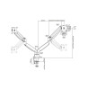 Multibrackets MB-7086 Monitor holder with height adjustment for 2 monitors