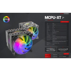 Mars Gaming MCPU-XT CPU Cooler Dual Tower Cooling 300W 2x120mm ARGB