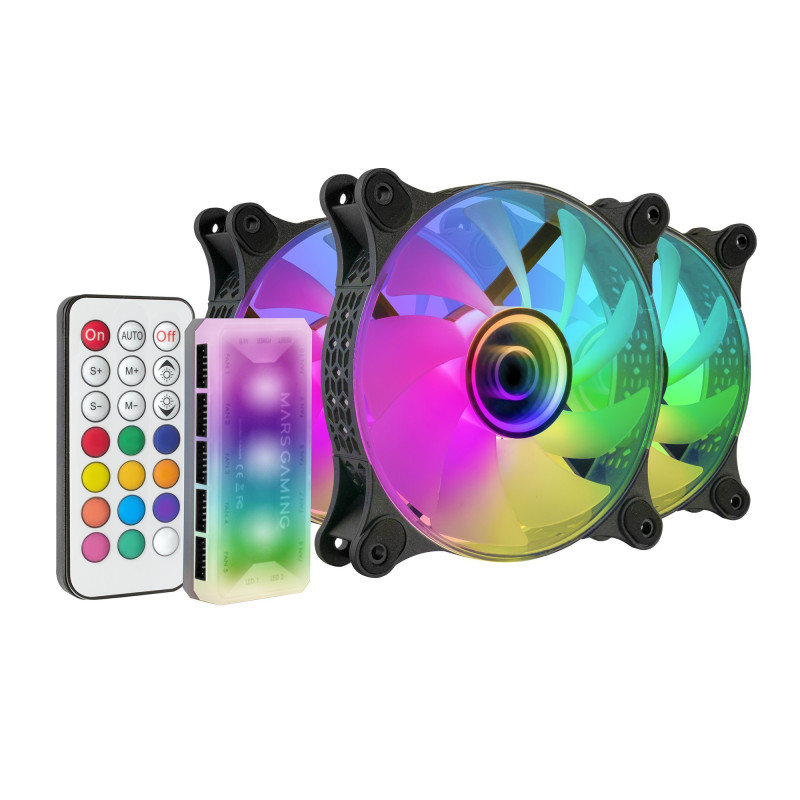 Mars Gaming MF-3DKIT Infinity Mirror ARGB 120mm Remote Control Computer Cooler Kit