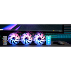 Mars Gaming MF-3DKIT Infinity Mirror ARGB 120mm Remote Control Computer Cooler Kit