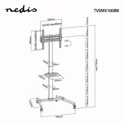 Nedis TVSM5100BK TV Floor Stand 32"- 55"  up to 35kg