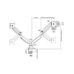 Multibrackets MB-3286 Monitor holder with height adjustment for 2 monitors