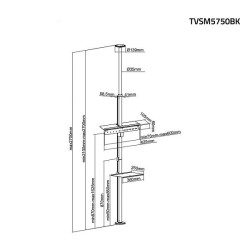 Nedis TVSM5750BK Professional TV mount from floor to ceiling up to 37-70"