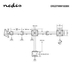Nedis ERGOTMM100BK